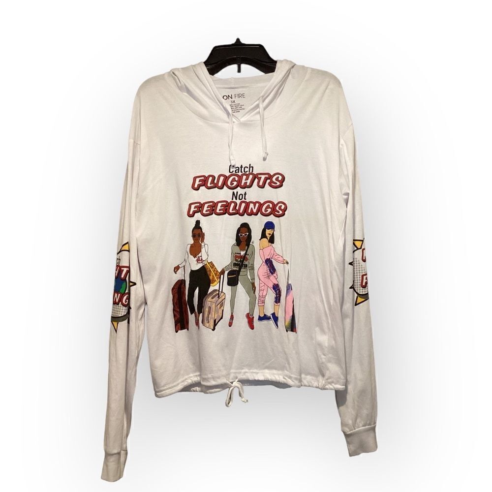 Vintage Catch Flights not Feelings Hoodie 3X